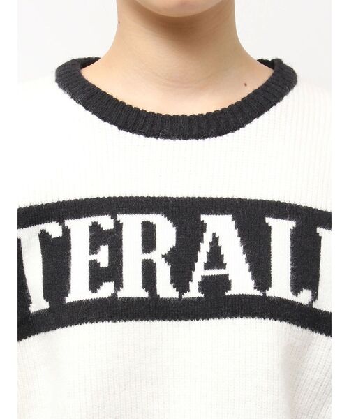 GYDA（ジェイダ）の「LITERALLYボーダーショートニットトップス（ニット/セーター・レディース・レッド/ブラック/ブルー・FREE）」の8枚目の写真