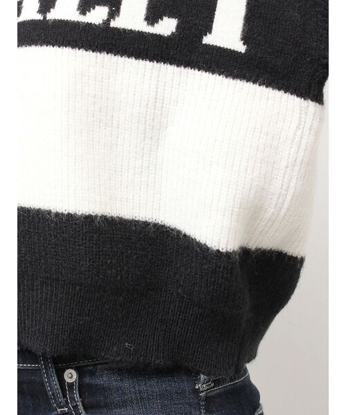 GYDA（ジェイダ）の「LITERALLYボーダーショートニットトップス（ニット/セーター・レディース・レッド/ブラック/ブルー・FREE）」の10枚目の写真