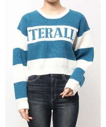 GYDA | LITERALLYボーダーショートニットトップス(ニット/セーター)