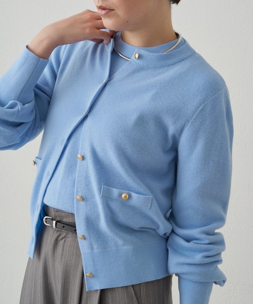 LOUNGEDRESS（ラウンジドレス）の「ウールカシミヤニットカーデ（ニット/セーター・レディース・グレー/ブルー/ブラウン/ピンク・FREE）」の4枚目の写真