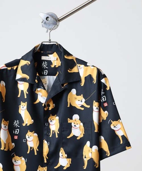 ハチワレ ciao tokyo cat shirt セール CIAO TOKYO made in japan アニマルイラスト レギュラーフィット 総柄シャツ 長袖 シャツ ブラウス CIAO TOKYO チャオトーキョー のファッション通販