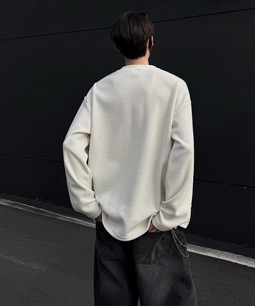 Ressaca(レサーカ)の「オーバーサイズヘンリーネックロンT(Tシャツ/カットソー・メンズ・オフホワイト/ブラック・L/M/XL)」の6枚目の写真