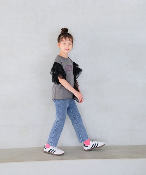 BAYFLOW（ベイフロー）の「[ぐんとのび～る!]フレアカットデニムパンツ(KIDS)（デニムパンツ・キッズ・ブルー/ブラック・110cm/120cm/130cm/140cm/150cm）」の9枚目の写真