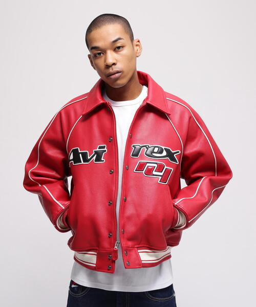 AVIREX（アヴィレックス）の「COW LOGO VARSITY JACKET / カウ ロゴ バーシティジャケット / AVIREX / アヴィレックス（スタジャン・メンズ・ネイビー/ブラック/レッド・X-LARGE/LARGE/MEDIUM/XX-LARGE）」の10枚目の写真