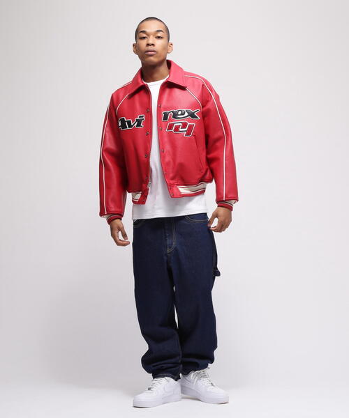 AVIREX（アヴィレックス）の「COW LOGO VARSITY JACKET / カウ ロゴ バーシティジャケット / AVIREX / アヴィレックス（スタジャン・メンズ・ネイビー/ブラック/レッド・X-LARGE/LARGE/MEDIUM/XX-LARGE）」の12枚目の写真