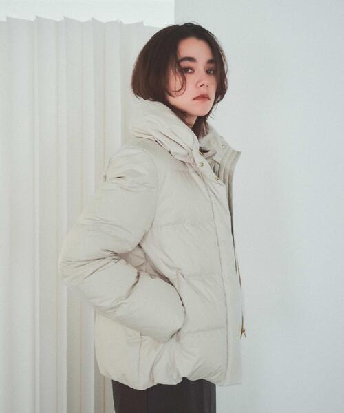 OPAQUE.CLIP（オペークドットクリップ）の「撥水ショートダウン【防風/抗菌防臭/洗濯機洗い可】《SS～LL》（ダウンジャケット/コート・レディース・ブラック/オフホワイト/ライトベージュ・40/38/36/42/34）」の6枚目の写真