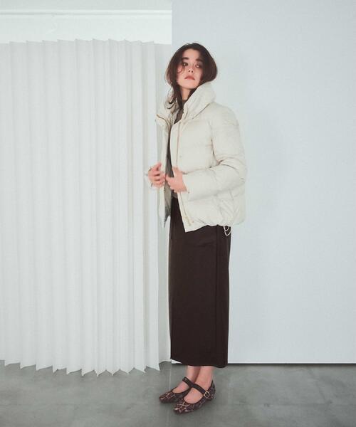 OPAQUE.CLIP（オペークドットクリップ）の「撥水ショートダウン【防風/抗菌防臭/洗濯機洗い可】《SS～LL》（ダウンジャケット/コート・レディース・ブラック/オフホワイト/ライトベージュ・40/38/36/42/34）」の7枚目の写真