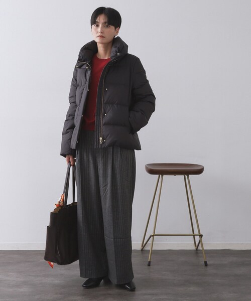 OPAQUE.CLIP（オペークドットクリップ）の「撥水ショートダウン【防風/抗菌防臭/洗濯機洗い可】《SS～LL》（ダウンジャケット/コート・レディース・ブラック/オフホワイト/ライトベージュ・40/38/36/42/34）」の12枚目の写真