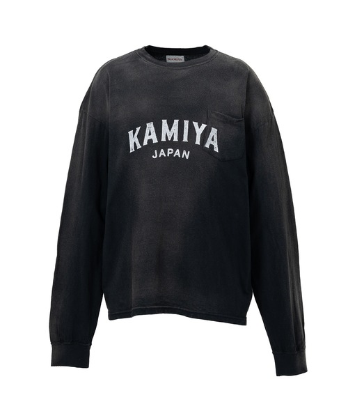 KAMIYA(カミヤ)の「"KAMIYA logo" Distressed Pocket L/S T-shirt(Tシャツ/カットソー・メンズ・ホワイト/ブラック・M/L/S)」の2枚目の写真