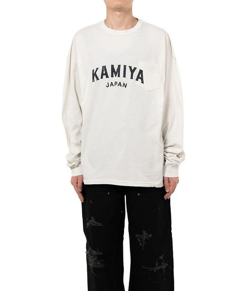 KAMIYA(カミヤ)の「"KAMIYA logo" Distressed Pocket L/S T-shirt(Tシャツ/カットソー・メンズ・ホワイト/ブラック・M/L/S)」の10枚目の写真