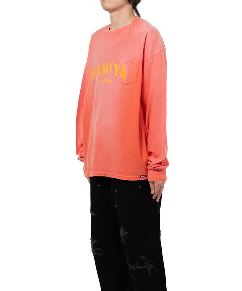 KAMIYA(カミヤ)の「"KAMIYA logo" Distressed Pocket L/S T-shirt(Tシャツ/カットソー・メンズ・ホワイト/ブラック・M/L/S)」の5枚目の写真