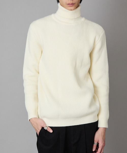 Ribbed turtleneck knit top/リブタートルニットトップス（ニット