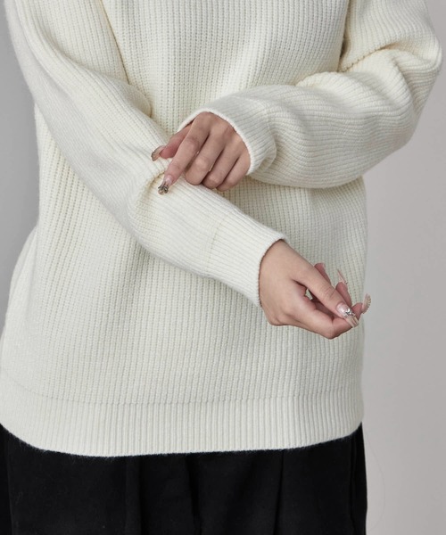 Ribbed turtleneck knit top/リブタートルニットトップス（ニット