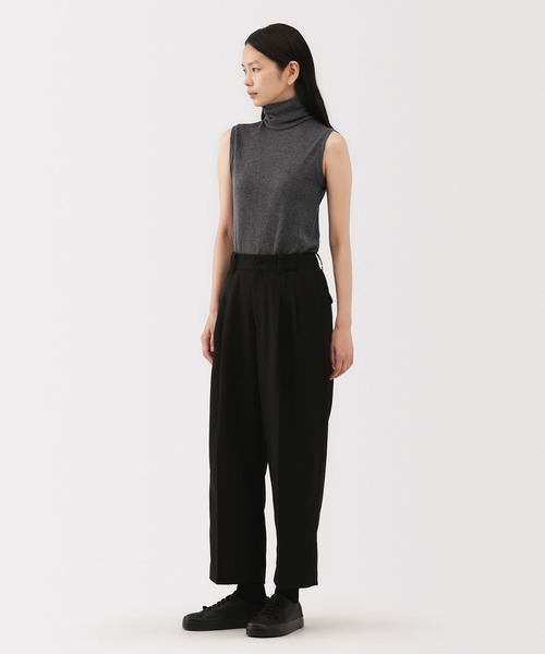 MUJI Labo(ムジラボ)の「〔MUJI Labo〕婦人 コットンカシミヤタートルネックノースリーブTシャツ(Tシャツ/カットソー・レディース・グレー系/オフホワイト/ブラック・L/M/XL/S)」の3枚目の写真