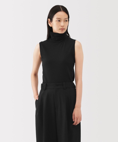 MUJI Labo(ムジラボ)の「〔MUJI Labo〕婦人 コットンカシミヤタートルネックノースリーブTシャツ(Tシャツ/カットソー・レディース・グレー系/オフホワイト/ブラック・L/M/XL/S)」の12枚目の写真