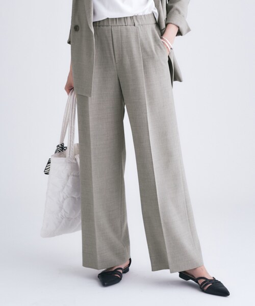 INDIVI（インディヴィ）の「【洗える／セットアップ可能】凹凸ストレッチ素材ストレートパンツ（その他パンツ・レディース・ライトグレー/スミクロ/ライトグレー系5/ブラック系その他6/ブラック系その他7・05/15 /36/38/40/13/03/19）」の5枚目の写真