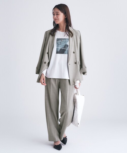 INDIVI（インディヴィ）の「【洗える／セットアップ可能】凹凸ストレッチ素材ストレートパンツ（その他パンツ・レディース・ライトグレー/スミクロ/ライトグレー系5/ブラック系その他6/ブラック系その他7・05/15 /36/38/40/13/03/19）」の17枚目の写真