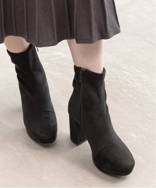 RANDA（ランダ）の「晴雨兼用 チャンキーヒールベーシックショートブーツ（ブーツ・レディース・ダークブラウン/アイボリー/ブラック系その他2/ブラック系その他・S/M/LL/L）」の22枚目の写真