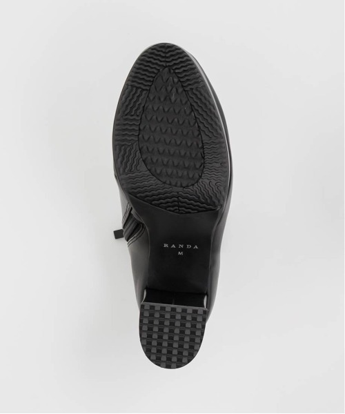 RANDA（ランダ）の「晴雨兼用 チャンキーヒールベーシックショートブーツ（ブーツ・レディース・ダークブラウン/アイボリー/ブラック系その他2/ブラック系その他・S/M/LL/L）」の9枚目の写真