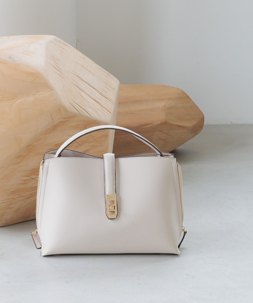 Andemiu（アンデミュウ）の「サイドジップバッグ595855（ハンドバッグ・レディース・ブラウン/ピンク/アイボリー/ブラック・FREE）」の9枚目の写真