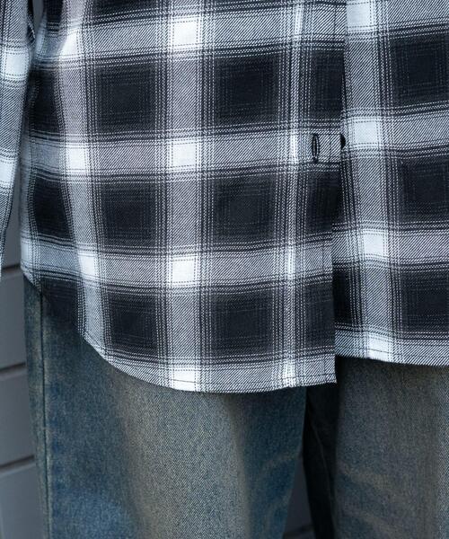 WEGO(ウィゴー)の「WEGO/裏毛フードチェックシャツ(シャツ/ブラウス・レディース・ブラウン系その他2/ブラック系その他2・FREE)」の8枚目の写真