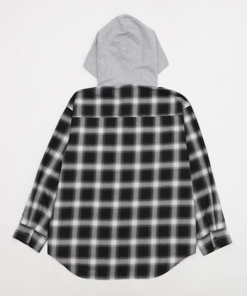 WEGO(ウィゴー)の「WEGO/裏毛フードチェックシャツ(シャツ/ブラウス・レディース・ブラウン系その他2/ブラック系その他2・FREE)」の22枚目の写真