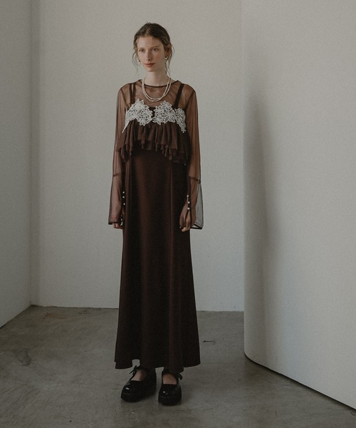 ワンピース et.UNiVER Petal embroidery dress Petal embroidery dress（ドレス）｜et.UNiVER（エトユニベール）の