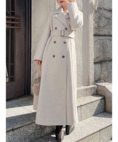 RESEXXY（リゼクシー）の「フレアデザインロングコート（その他アウター・レディース・チャコールグレー/ブラック/ベージュ・SMALL/MEDIUM）」の3枚目の写真