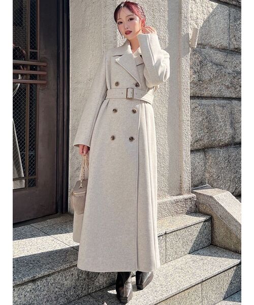 RESEXXY（リゼクシー）の「フレアデザインロングコート（その他アウター・レディース・チャコールグレー/ブラック/ベージュ・SMALL/MEDIUM）」の4枚目の写真