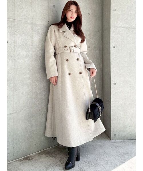 RESEXXY（リゼクシー）の「フレアデザインロングコート（その他アウター・レディース・チャコールグレー/ブラック/ベージュ・SMALL/MEDIUM）」の12枚目の写真