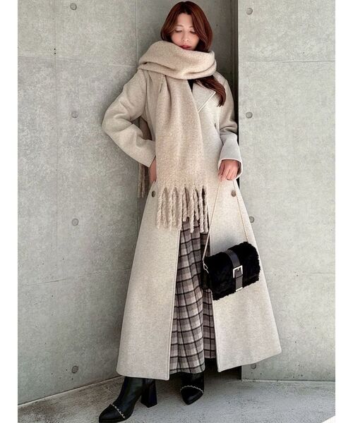 RESEXXY（リゼクシー）の「フレアデザインロングコート（その他アウター・レディース・チャコールグレー/ブラック/ベージュ・SMALL/MEDIUM）」の14枚目の写真