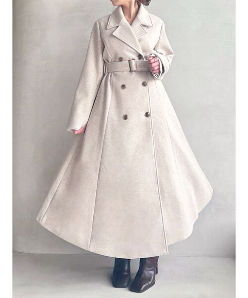 み*き様 【期間限定最終値下げ】モスキーノ黒 フレアロングコート ウール混合 期間限定最終値下げ】モスキーノ黒 フレアロングコート ウール混合