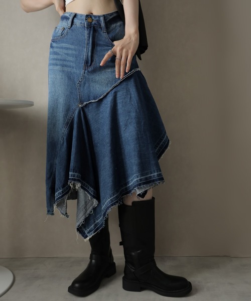 未使用品Y,sアシンメトリー　フレアスカート（お値下げ中） アシンメトリースカート スカート レディース ボトムス 送料無料