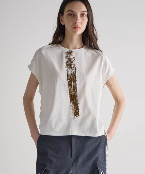 ATSURO TAYAMA(アツロウタヤマ)の「箔プリントプルオーバー(Tシャツ/カットソー・レディース・ホワイト/ブラック・M)」の9枚目の写真