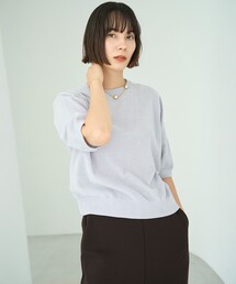 ベロアモール ハーフスリーブニット