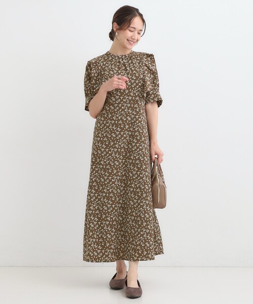 DRESKIP(ドレスキップ)の「【S-LL】クラシカルな 花柄ワンピース(ワンピース・レディース・ブラック系6/ダークブラウン系6・04/03/02/01)」の7枚目の写真
