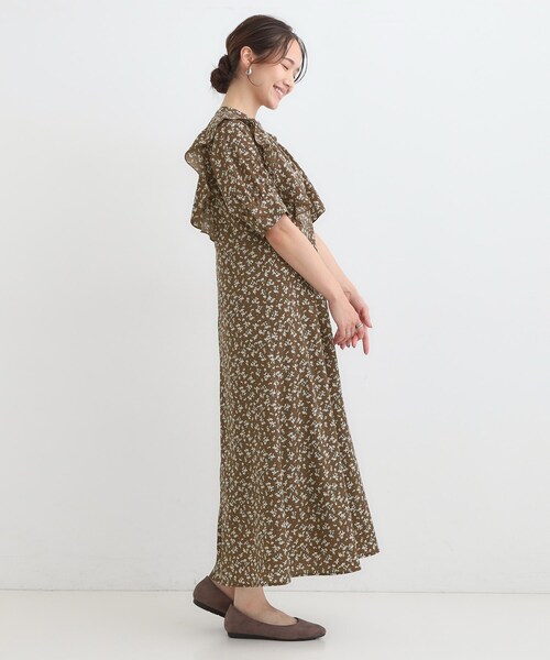 DRESKIP(ドレスキップ)の「【S-LL】クラシカルな 花柄ワンピース(ワンピース・レディース・ブラック系6/ダークブラウン系6・04/03/02/01)」の8枚目の写真