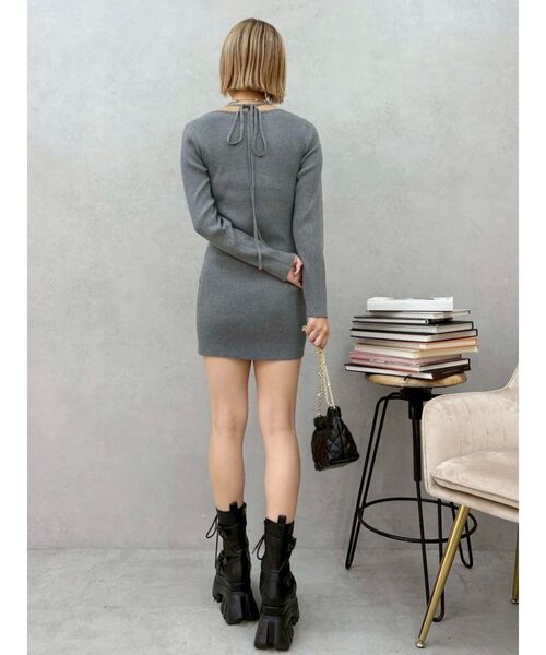 EVRIS（エヴリス）の「タイトニットミニワンピース（ワンピース・レディース・ピンク/グレー/ブラック/ホワイト・FREE）」の15枚目の写真