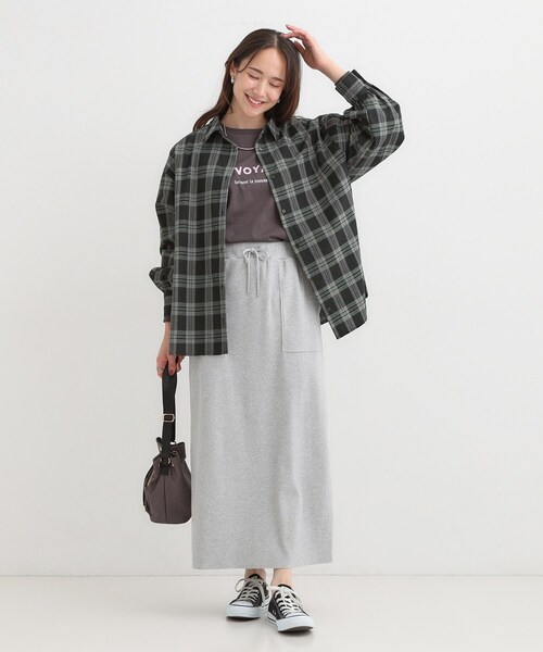 Cutie Blonde（キューティーブロンド）の「【着丈選べる】オーバーサイズのチェックシャツ（シャツ/ブラウス・レディース・グレー系1/ブラック系1/イエロー系その他3/ワイン系3・00/11）」の7枚目の写真
