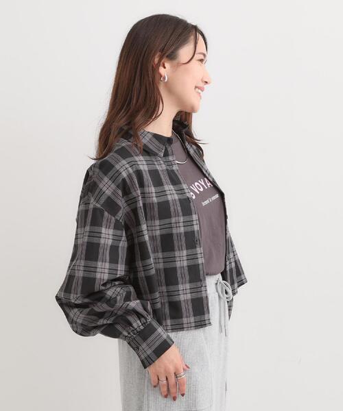 Cutie Blonde（キューティーブロンド）の「【着丈選べる】オーバーサイズのチェックシャツ（シャツ/ブラウス・レディース・グレー系1/ブラック系1/イエロー系その他3/ワイン系3・00/11）」の9枚目の写真