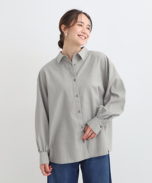 Cutie Blonde（キューティーブロンド）の「【着丈選べる】オーバーサイズのチェックシャツ（シャツ/ブラウス・レディース・グレー系1/ブラック系1/イエロー系その他3/ワイン系3・00/11）」の12枚目の写真