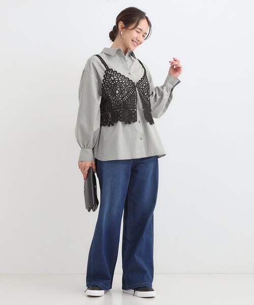 Cutie Blonde（キューティーブロンド）の「【着丈選べる】オーバーサイズのチェックシャツ（シャツ/ブラウス・レディース・グレー系1/ブラック系1/イエロー系その他3/ワイン系3・00/11）」の14枚目の写真