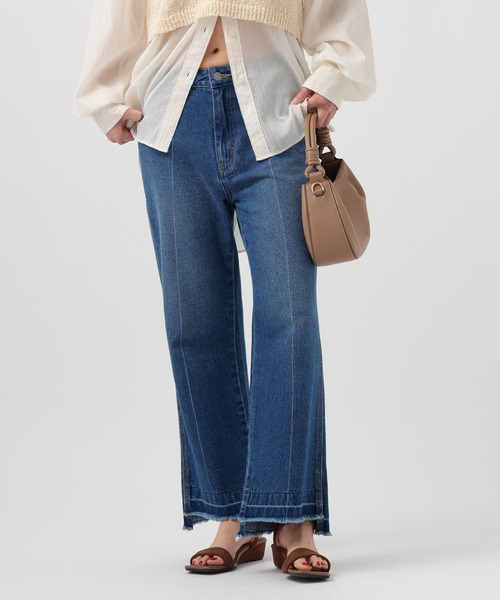 BAYFLOW(ベイフロー)の「センタークリースデニムパンツ(デニムパンツ・レディース・ブラック/インディゴブルー・X-SMALL/MEDIUM/SMALL)」の1枚目の写真