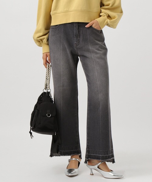 BAYFLOW(ベイフロー)の「センタークリースデニムパンツ(デニムパンツ・レディース・ブラック/インディゴブルー・X-SMALL/MEDIUM/SMALL)」の2枚目の写真