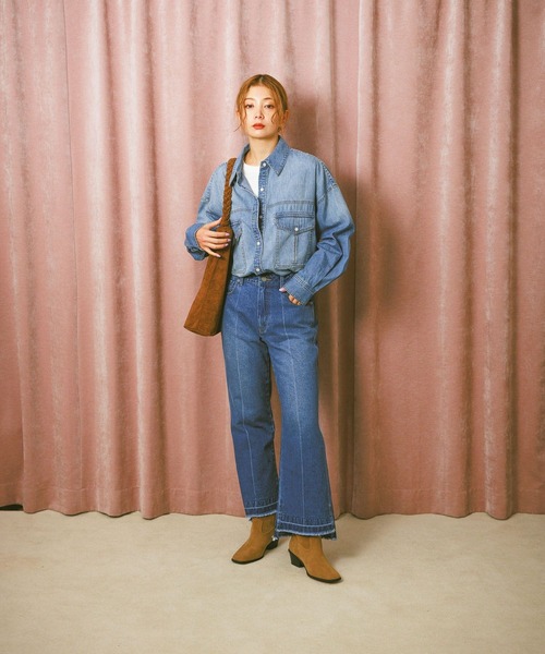 BAYFLOW(ベイフロー)の「センタークリースデニムパンツ(デニムパンツ・レディース・ブラック/インディゴブルー・X-SMALL/MEDIUM/SMALL)」の3枚目の写真