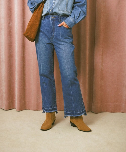 BAYFLOW(ベイフロー)の「センタークリースデニムパンツ(デニムパンツ・レディース・ブラック/インディゴブルー・X-SMALL/MEDIUM/SMALL)」の4枚目の写真