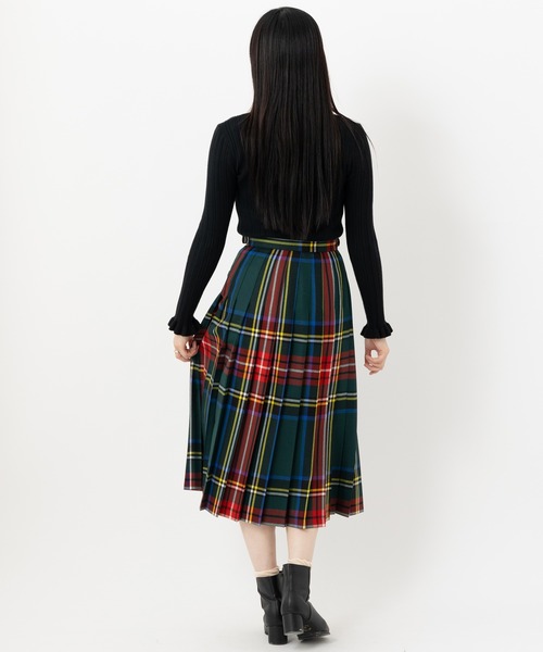 O'NEIL of DUBLIN（オニールオブダブリン）の「O'NEIL OF DUBLIN ダブルベルト キルトスカート 77cm（スカート・レディース・ブラック/カーキ/ダークグリーン/ライトブラウン/ブラック系その他/ネイビー・8/10）」の16枚目の写真
