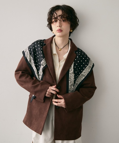 セール】スエードライクテーラージャケット（テーラードジャケット