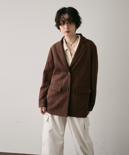 セール】スエードライクテーラージャケット（テーラードジャケット