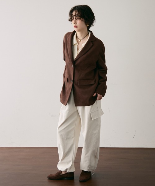 セール】スエードライクテーラージャケット（テーラードジャケット
